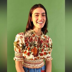 Farm Rio smocked blouse size XL